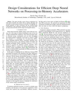 Design Considerations for Efficient Deep Neural Networks on
  Processing-in-Memory Accelerators