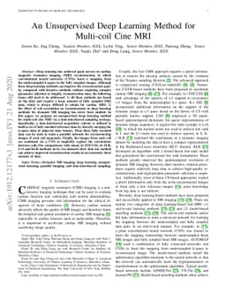 An Unsupervised Deep Learning Method for Multi-coil Cine MRI