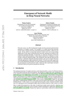 Emergence of Network Motifs in Deep Neural Networks
