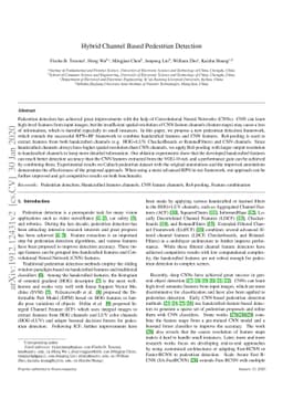 Hybrid Channel Based Pedestrian Detection