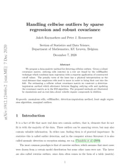 Handling cellwise outliers by sparse regression and robust covariance