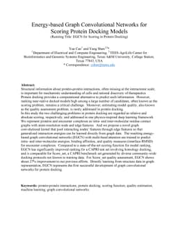 Energy-based Graph Convolutional Networks for Scoring Protein Docking
  Models