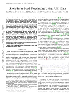 Short-Term Load Forecasting Using AMI Data