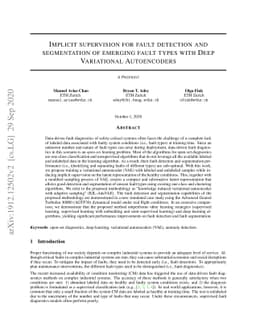 Implicit supervision for fault detection and segmentation of emerging
  fault types with Deep Variational Autoencoders