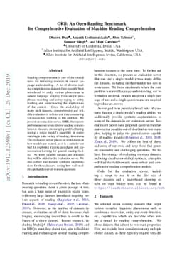 ORB: An Open Reading Benchmark for Comprehensive Evaluation of Machine
  Reading Comprehension