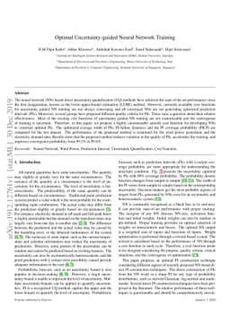 Optimal Uncertainty-guided Neural Network Training