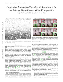 Generative Memorize-Then-Recall framework for low bit-rate Surveillance
  Video Compression