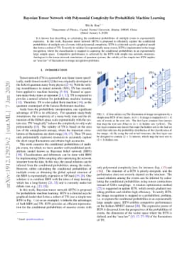 Bayesian Tensor Network with Polynomial Complexity for Probabilistic
  Machine Learning