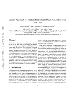 A New Approach for Explainable Multiple Organ Annotation with Few Data