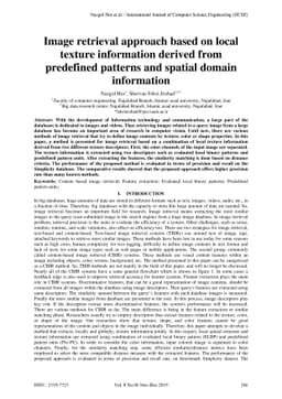 Image retrieval approach based on local texture information derived from
  predefined patterns and spatial domain information
