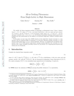 All-or-Nothing Phenomena: From Single-Letter to High Dimensions