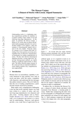 The Shmoop Corpus: A Dataset of Stories with Loosely Aligned Summaries