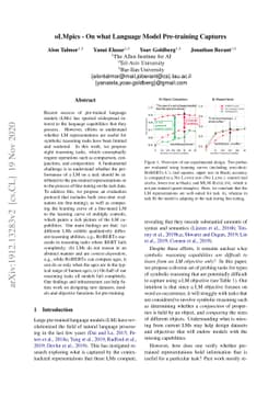oLMpics -- On what Language Model Pre-training Captures