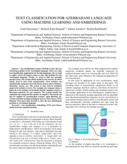Text Classification for Azerbaijani Language Using Machine Learning and
  Embedding
