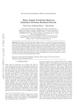 Water Supply Prediction Based on Initialized Attention Residual Network
