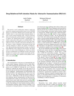 Deep Reinforced Self-Attention Masks for Abstractive Summarization
  (DR.SAS)