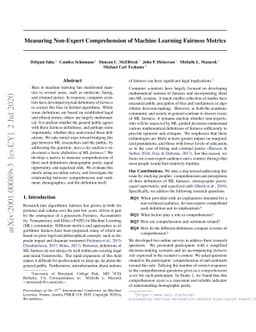 Measuring Non-Expert Comprehension of Machine Learning Fairness Metrics