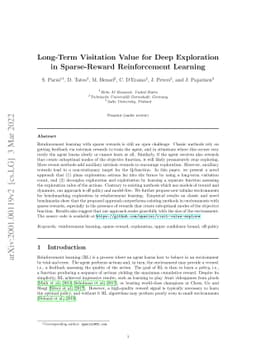 Long-Term Visitation Value for Deep Exploration in Sparse Reward
  Reinforcement Learning