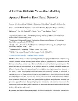 A Freeform Dielectric Metasurface Modeling Approach Based on Deep Neural
  Networks