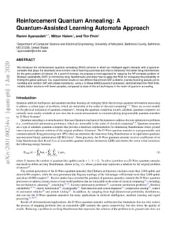 Reinforcement Quantum Annealing: A Quantum-Assisted Learning Automata
  Approach