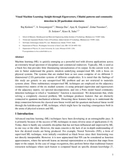 Visual Machine Learning: Insight through Eigenvectors, Chladni patterns
  and community detection in 2D particulate structures