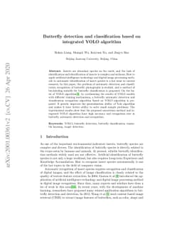 Butterfly Detection and Classification Based on Integrated YOLO
  Algorithm