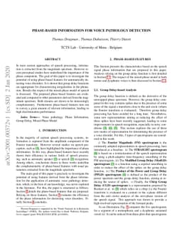 Phase-based Information for Voice Pathology Detection
