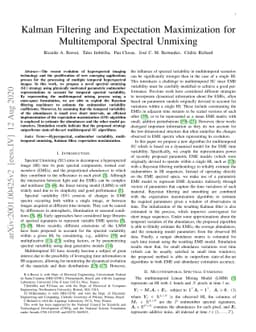 Kalman Filtering and Expectation Maximization for Multitemporal Spectral
  Unmixing