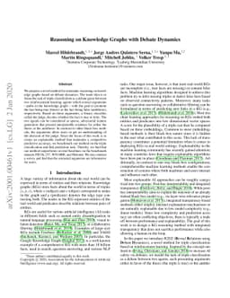 Reasoning on Knowledge Graphs with Debate Dynamics