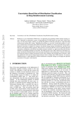 Uncertainty-Based Out-of-Distribution Classification in Deep
  Reinforcement Learning