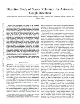Objective Study of Sensor Relevance for Automatic Cough Detection