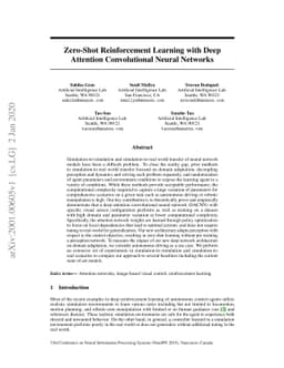 Zero-Shot Reinforcement Learning with Deep Attention Convolutional
  Neural Networks