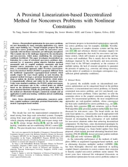 A Proximal Linearization-based Decentralized Method for Nonconvex
  Problems with Nonlinear Constraints
