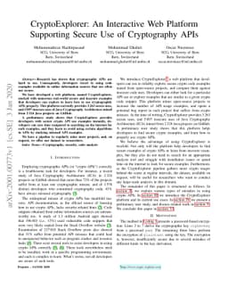 CryptoExplorer: An Interactive Web Platform Supporting Secure Use of
  Cryptography APIs