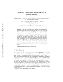 Modeling Information Need of Users in Search Sessions