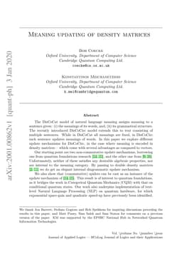 Meaning updating of density matrices