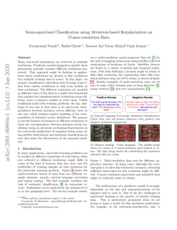 Semi-supervised Classification using Attention-based Regularization on
  Coarse-resolution Data