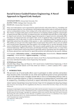 Social Science Guided Feature Engineering: A Novel Approach to Signed
  Link Analysis