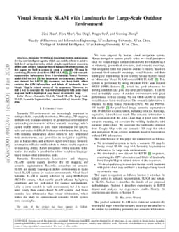 Visual Semantic SLAM with Landmarks for Large-Scale Outdoor Environment