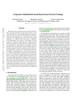 Cooperative Initialization based Deep Neural Network Training