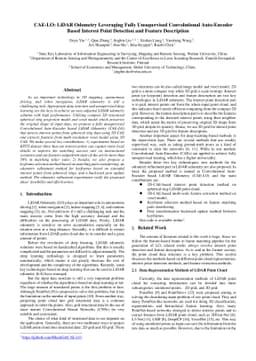 CAE-LO: LiDAR Odometry Leveraging Fully Unsupervised Convolutional
  Auto-Encoder for Interest Point Detection and Feature Description