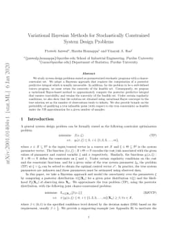 Variational Bayesian Methods for Stochastically Constrained System
  Design Problems