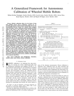 A Generalized Framework for Autonomous Calibration of Wheeled Mobile
  Robots