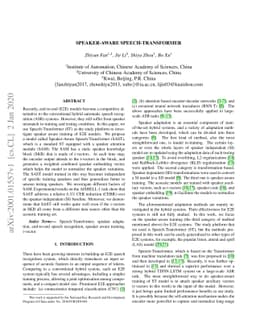 Speaker-aware speech-transformer