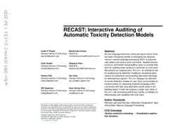 RECAST: Interactive Auditing of Automatic Toxicity Detection Models