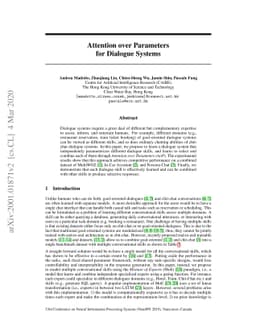Attention over Parameters for Dialogue Systems