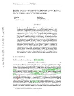 Phase Transitions for the Information Bottleneck in Representation
  Learning