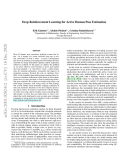 Deep Reinforcement Learning for Active Human Pose Estimation