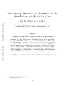 Exact Bayesian inference for discretely observed Markov Jump Processes
  using finite rate matrices