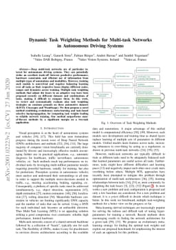 Dynamic Task Weighting Methods for Multi-task Networks in Autonomous
  Driving Systems